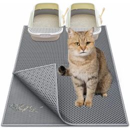 Houses Cat Litter Mat Double Layer Nonslip Waterproof Pet Litter Box Philtre Mat 55x75xm Cat Toilet EVA Pad Wear Resistant Pet Products