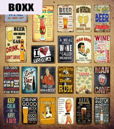 Man Cave Beer Decor Drink Rum Vodka Metal Signs Vintage Pub Funny Bar Wall Decor Wine Rules Cheers Tin Plates Art Poster YI1349123005