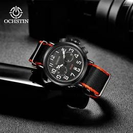 Wristwatches Models OCHSTIN 2024 Business Light Luxury Creative Nylon Series Watches Multifunction Quartz Movement Men's