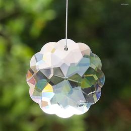 Chandelier Crystal 45MM Laser Sunflower Faceted Prism Glass Mandala Clear Hanging Lamps Pendant Shiny Sun Catcher Curtain Decor