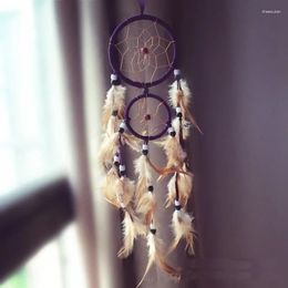 Decorative Figurines Vintage Home Decoration Retro Feather Dream Catcher Circular Feathers Wall Hanging Dreamcatchers Decor For Car