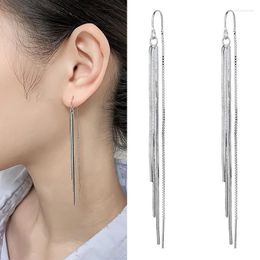 Dangle Earrings Winoneday 1Pair Silver Colour U-shaped Long Tassel Ear Line For Women Temperament Snake Bone Chains Jewellery
