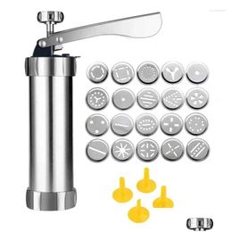 Baking Moulds Mods Cookie Press Gun Kit Diy Biscuit Maker And Churro With 20 Decorative Stencil Discs 4 Icing Tips Drop Delivery Hom Dh903
