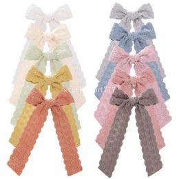 new vintage Ribbon Bow Hair Clip For Girls Barrettes Bowknot Hairpin Fairy Sweet Headwear Elegant Duckbill Clips