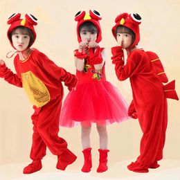 Clothing Sets Red Children's Animal Show Clothes Set Koi Swim Tadpoles Looking For Mother Small Fish Baby