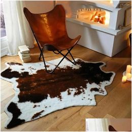 Carpets Mat Carpet Rug Cow Animal Print Anti-Slip Chair Throw Living Room Lounge Decor Drop Delivery Home Garden Textiles Dh3Ue
