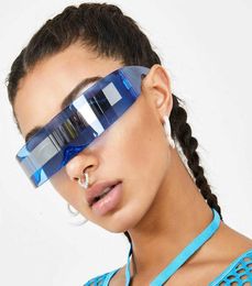Sun Glasses 2021 Luxury Super Cool Sunglasses Women Weird Siamese Fashion Vintage for men lentes de sol hombrefemme6214108