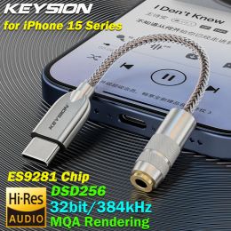 Amplifier KEYSION TypeC to 3.5mm DSD256 HiRes Audio MQA Headphone Amplifier 32bit 384kHz HiFi USB DAC Adapter for iPhone 15 Pro Max Mac