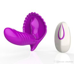 Invisible Wireless Remote Control Butterfly Vibrators Strapless Straps on Dildo Vibrating Panties G Spot Vibrator Sex Toys7192017
