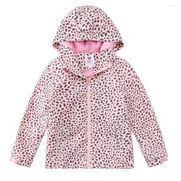 Jackets 3-9T Kids Girls Fleece Outdoor Spring Autumn Outerwear Sportswear Coat Waterproof Children Girl Hooded Windproof