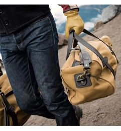 Bags Tailor Brando 70220 High Quality 22oz Heavyweight Waterproof Oil Wax Canvas Travel Bag YKK Zipper Size 43*25*26 Classic Handbag