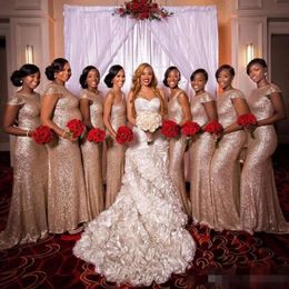 Altın Pullar Gül Nedime Sparky Elbiseler Kısa Kapalı Kollu Arka Solun Hizmetçi Onur Elbisesi Artı Beden Düğün Konuk Partisi Elbise