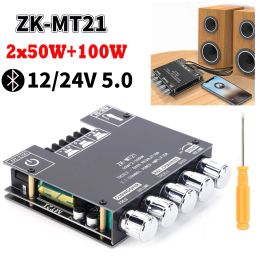 Amplifier ZKMT21 Stereo Amp Module 2x50W+100W Subwoofer Digital Power Amplifier Board 2.1 Channel Bluetoothcompatible 5.0 Bass Amp