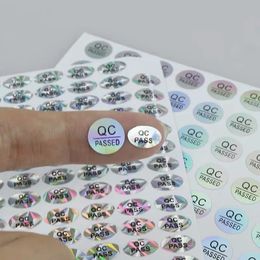 800/1800pcs Spot supply 10mm PASSED hologram laser PET paper label product certification stickers 240416