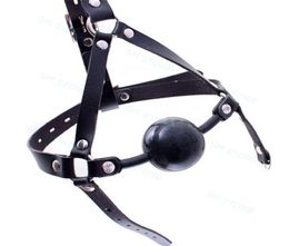 Solid Silicone 48mm Big Ball Mouth Open Gag Lockable Leather Head Harness R528324094