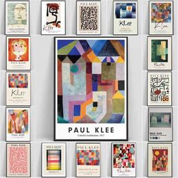 rn Abstract Aesthetics Wall Art by Paul Klee Minimalist Colourful HD Canvas Poster Printing Home Bedroom and Living Room Decoration J240505