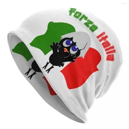 Berets Forza Italia Calimero Cartoon Skullies Beanies Hat Cute Chicken Hip Hop Unisex Ski Caps Warm Dual-use Bonnet Knit