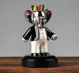 Decorative Figurines Babolex New Home Decor Gift Elephant Figurine Electroplating Process Figurines for Interior Animal Series Liv6073395