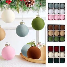 Christmas Decorations 1Box 6/8cm 9/12pcs Ball Hanging Xmas Tree Decoration Home Party Supplies Happy Year 2024 Kids Gift