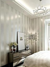 White Striped Nonwoven wallpaper roll classic glitter stripe wallpaper background wall wallpaper 3d white home decor1744639