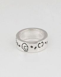 S925 silver skull ring vintage sterling silver elf ring men and women trend hiphop punk couple ring314Z9337111