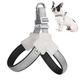 Dog Collars Leashes Summer No Pull Harness Puppy Breathable Chest Strap For Small Medium Dogs Cats Travel Walking French Bulldog Pet Accessories H240506