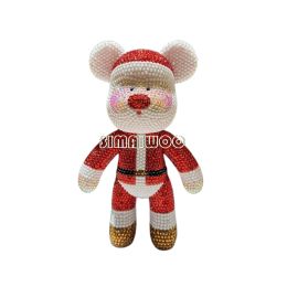 Stitch Santa Claus Doll Christmas Gift Handmade DIY Diamond Painting Mosaic Bear Mould Shining Crystal Toy Cross Stitch Rhinestone Kid