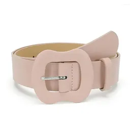 Belts Women Solid Color Belt Adjustable Length Gourd Buckle Women's In Faux Leather With Waistband Stylish Jeans