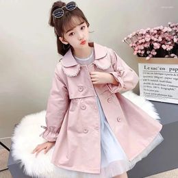 Jackets 4-12 Years Girls Trench Coat Spring Autumn Korean Kids Jacket Fashion Little Princess Windbreak Outerwear Children Clothing