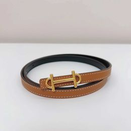 es 2024New Genuine Leather Belt Double Sided Available Womens Fashion High quality Luxury Brand Small Belt with Jean Sweater Shirt J240506