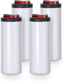 12 OZ Sublimation Blanks Can Insulator White Stainless Steel Can Cooler Beer Holder Sublimation Print1045013