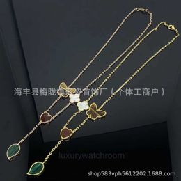 Vancleff High End Jewellery bangles for womens Series Leaf Necklace Love Butterfly Star Jade Marrow Fritillaria Lucky Four Flower Bracelet Original 1:1 With Real Logo