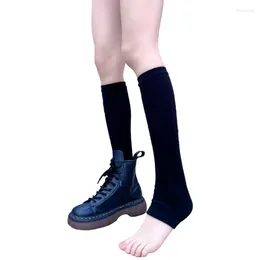 Women Socks 1 Pair Winter Fall Leg Warmer Harajuku Black White Striped Long Boot