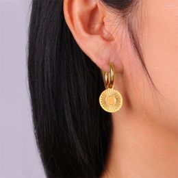 Dangle Earrings Stainless Steel Sun Flower Fashion For Women Classic Simple Jewellery 2024 Trend Party Gifts Aretes