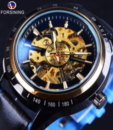 Forsining 2017 Transparent Racing Design Waterproof Leather Belt Men Watch Top Brand Luxury Automatic Skeleton Wrist Watch Clock9943867