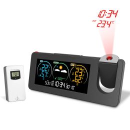 Clocks Weather Station Projection Alarm Clock Wireless Indoor Outdoor Thermometer Atomic Clocks Rotating Projector Forecasting Station