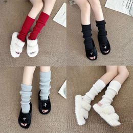 Women Socks Solid Knitted Leg Warmer Japanese Style Warm Stacked Leggings JK Spicy Girls' Ballet Lolita Long Stockings