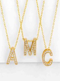 Necklace Go Party High Quality Copper Plated 18k Fashion Women Lady Girl Name Diamond Initial Letter8967452