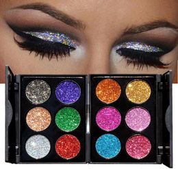 HANDAIYAN Makeup 6 Colors Waterproof Glitter Eyeshadow Palette Shining Metals Powder Shimmer Eye Shadow Pigments Kits Diamond Make9511317