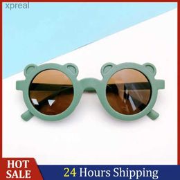 Sunglasses Sunglasses Cartoon Bear Ear Retro Sunglasses Childrens Baby Girls Shadow Cute Fashion Glasses Childrens Sun Protection Glasses WX