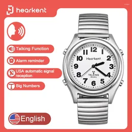 Wristwatches Hearkent Talking Watch Men Radio Controlled Self-Setting English Accent Blind People Visually Impaired Or Elderly Quartz