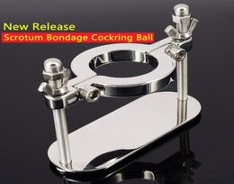 High Quality Cockrings Of Stainless Steel Ball Smasher Stretcher 35 Mm Scrotum Crusher Bondage Cbt Fetish4349917