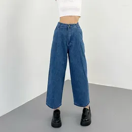 Women's Jeans TVVOVVIN 2024 Summer Vintage Fashion Versatile Casual High Waist Wide Leg Cropped Banana Pants Women's 9JTN