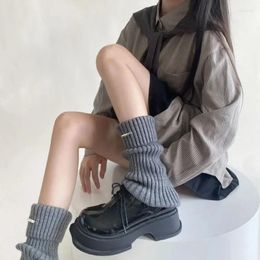 Women Socks Y2K Girls JK Lolita Kawaii Cute Long Thigh High Autumn Winter Warm Knitted Cotton Foot Cover