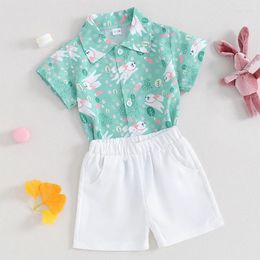 Clothing Sets Toddler Baby Boy Easter Clothes Short Sleeve Print Shirt And Casual Shorts Summer Outfit