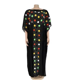 Party Dresses 2024 Fashion Diamonds Women Summer Wide Dress Loose Design Black Casual Maxi Long Vestidos Gown For Lady Abaya