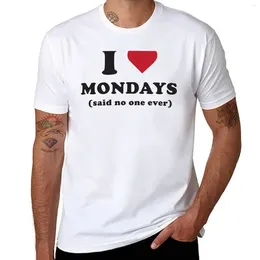 Men's Polos I Love Mondays...Said No One Ever T-Shirt Sports Fans Aesthetic Clothing Tees T Shirts For Men Pack