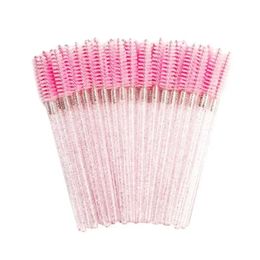 2024 Disposable Crystal Eyelashes Brush Comb 25/50Pcs Eye Lashes Extension Mascara Wands Makeup Professional Makeup Beauty Tool for Eyelash