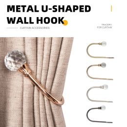 Accessories New 2023 European style Ushaped wall hook Curtain Hook Zinc alloy crystal hook Curtain