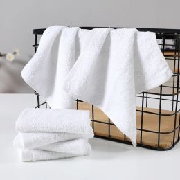 Towels 4Pcs 28x28cm Small Square White Soft Terry Cotton Soft Absorbent Hotel Multifunctional Cleaning Hand Towel